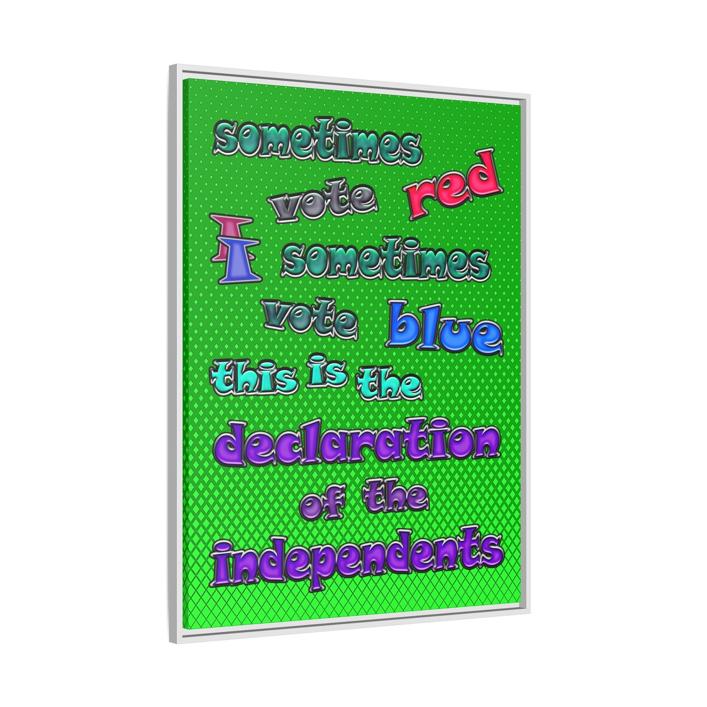 declaration of the independents - framed canvas art (logo green)