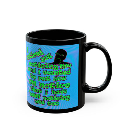 noticed you noticing - Black Mug (light blue-purple wave)
