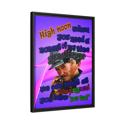 high noon - framed canvas art (purple-pink wave)