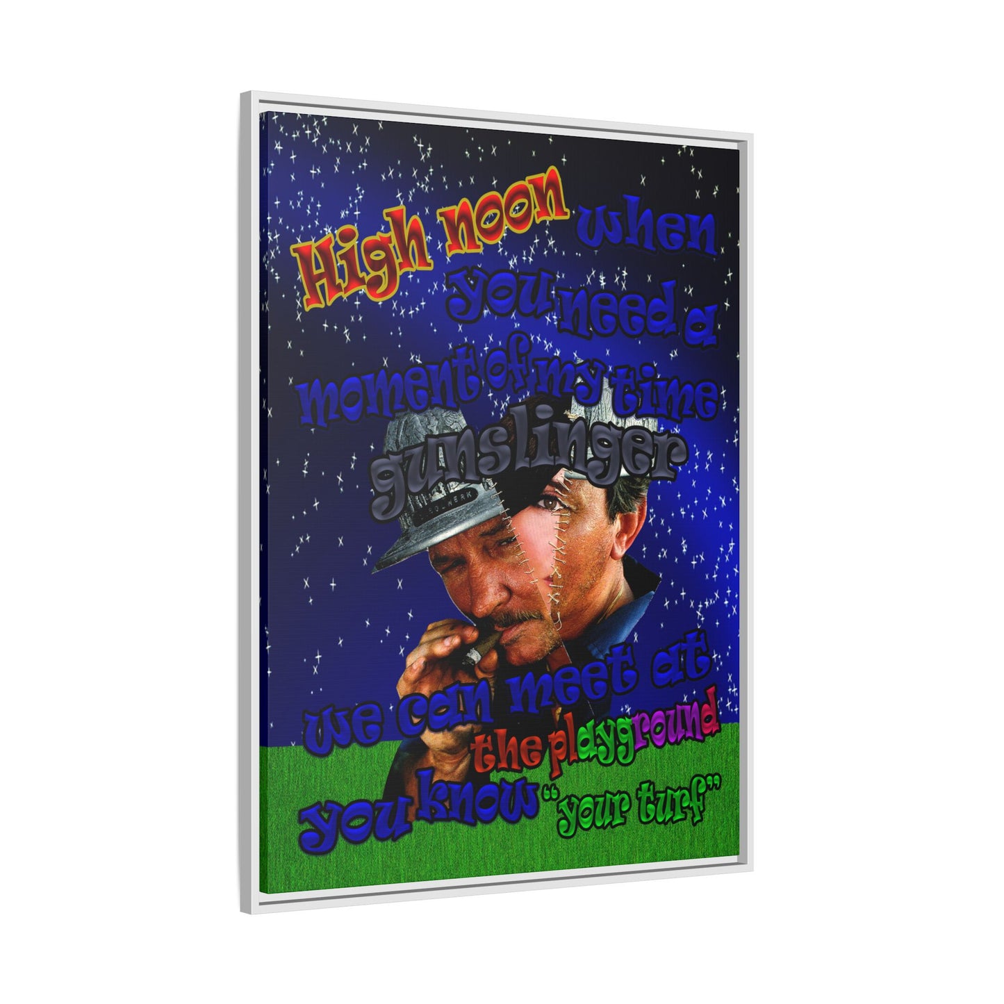 high noon - framed canvas art ('snoops' background)