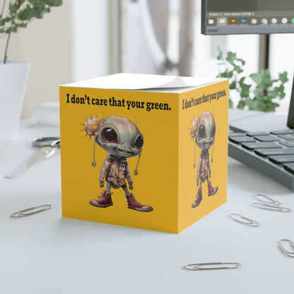 I don't care that your green - note cube (yellow)