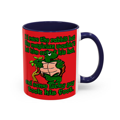 turtle race - Accent Mug (red)