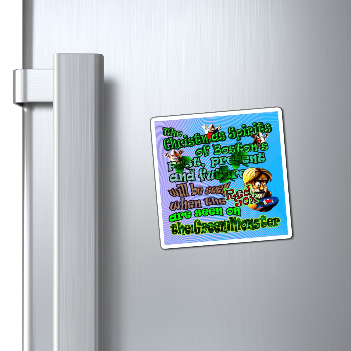 christmas spirits of boston - Magnets - (light blue-purple wave)