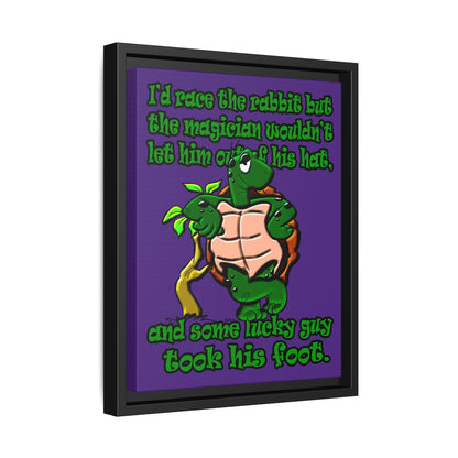 turtle race - framed canvas art (purple)