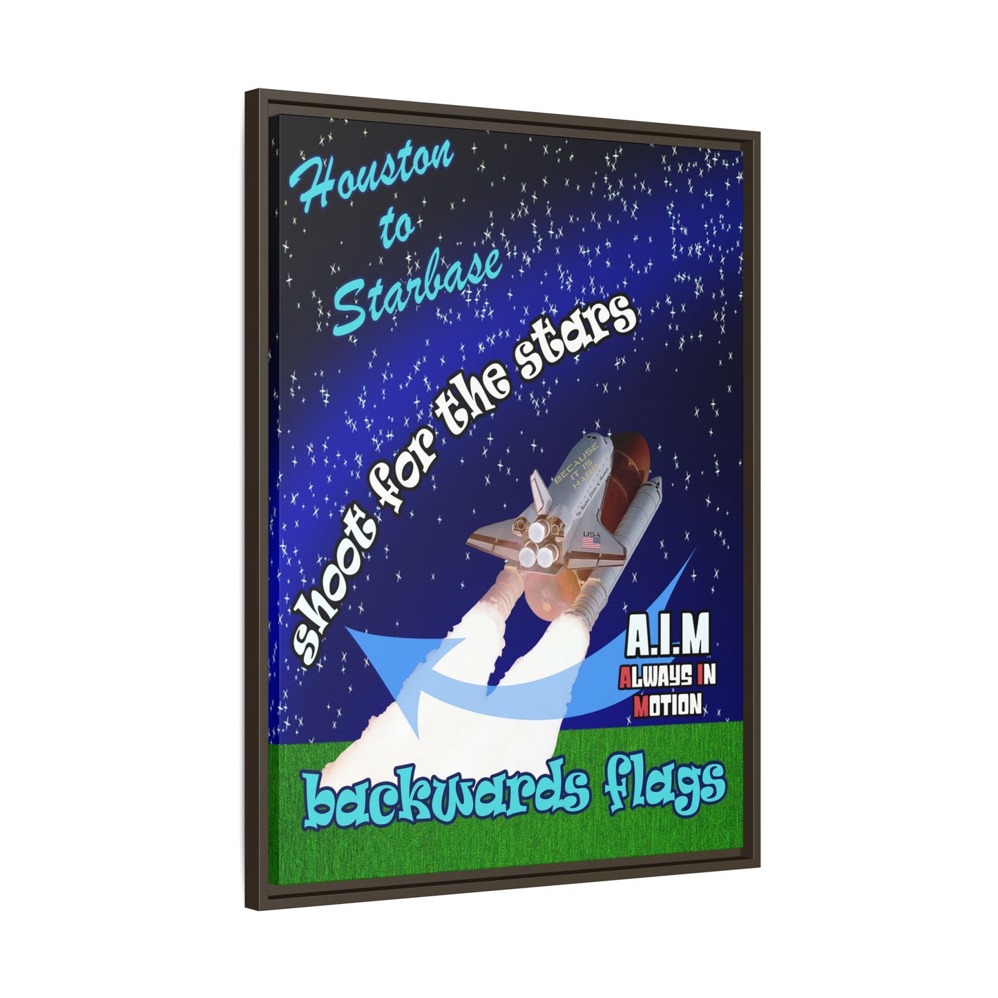 shoot for the stars - framed canvas art ('snoops' background)