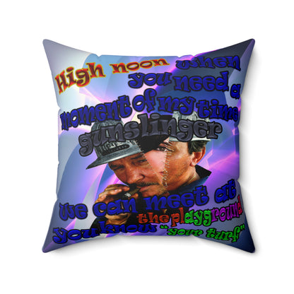 high noon - Spun Polyester Square Pillow - (grey-pink wave)