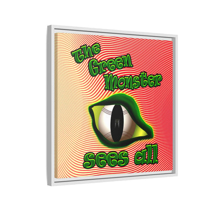green monster - framed canvas art (yellow-orange wave)