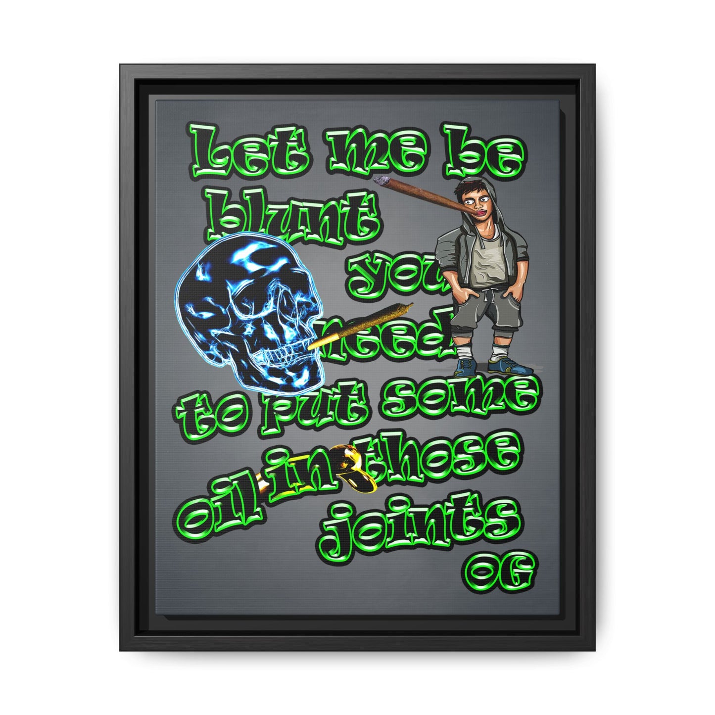 og - framed canvas art (grey-light grey)