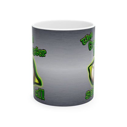 green monster - White Mug (brushed nickel)