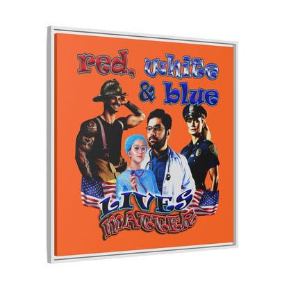 rw&b lives matter - framed canvas art (orange)
