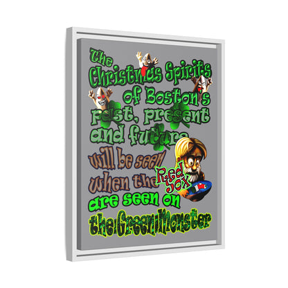 christmas spirits of boston - framed canvas art (grey)