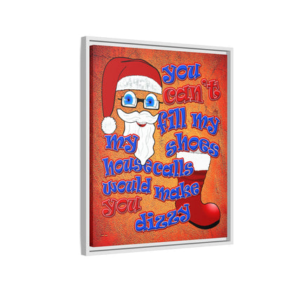 santa's shoes - framed canvas art (burnt orange)