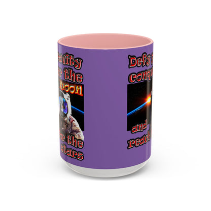 defy conquer reach - Accent Mug (light purple)