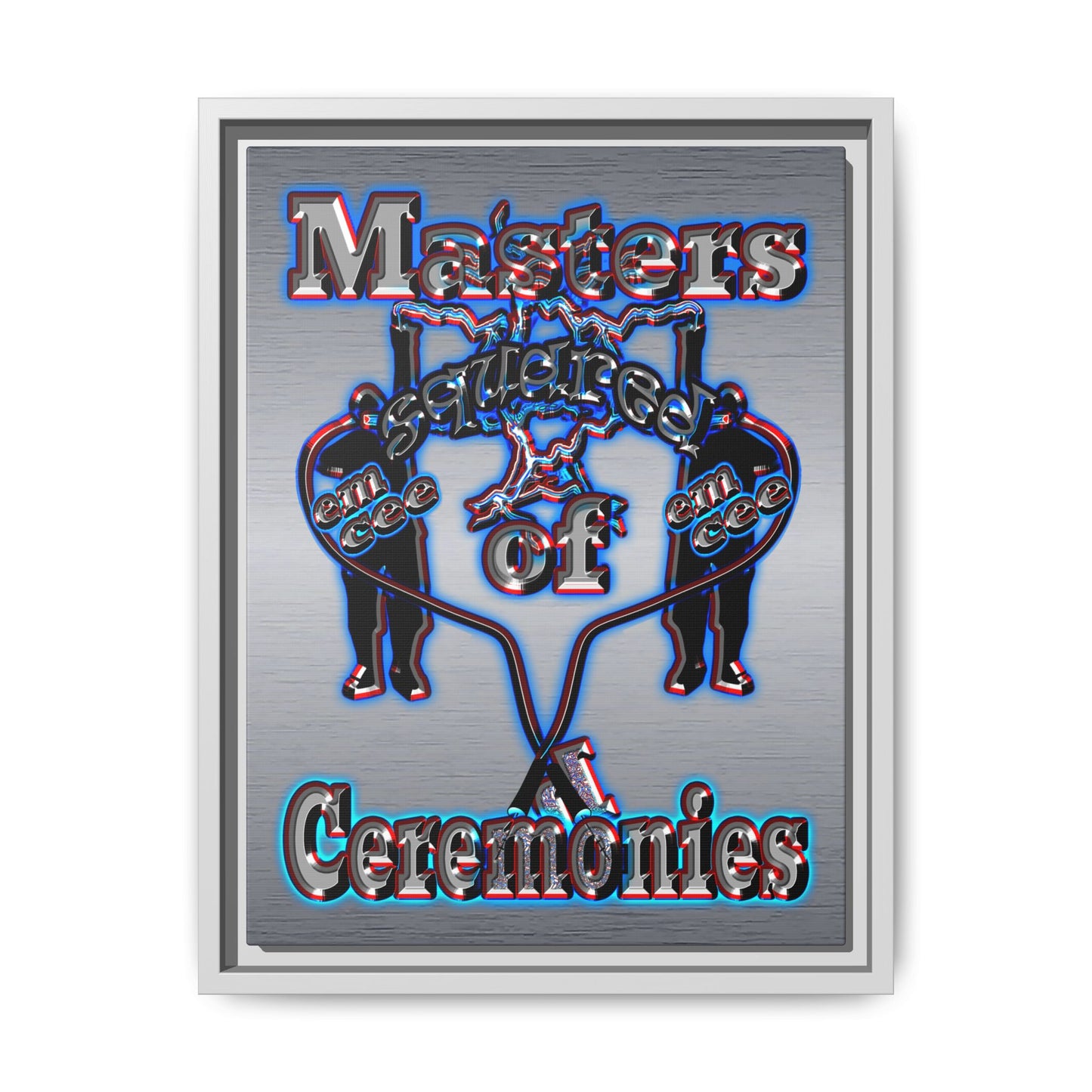 em cee squared - framed canvas art (brushed nickel)