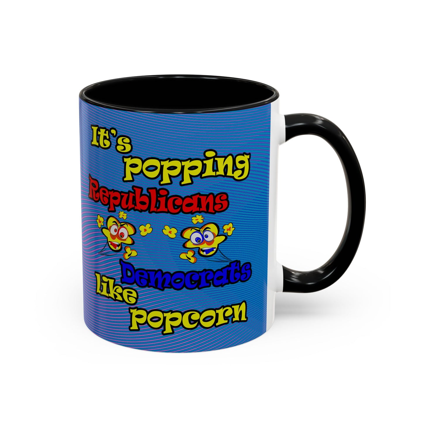 popping like popcorn - Accent Mug (light blue-purple wave)