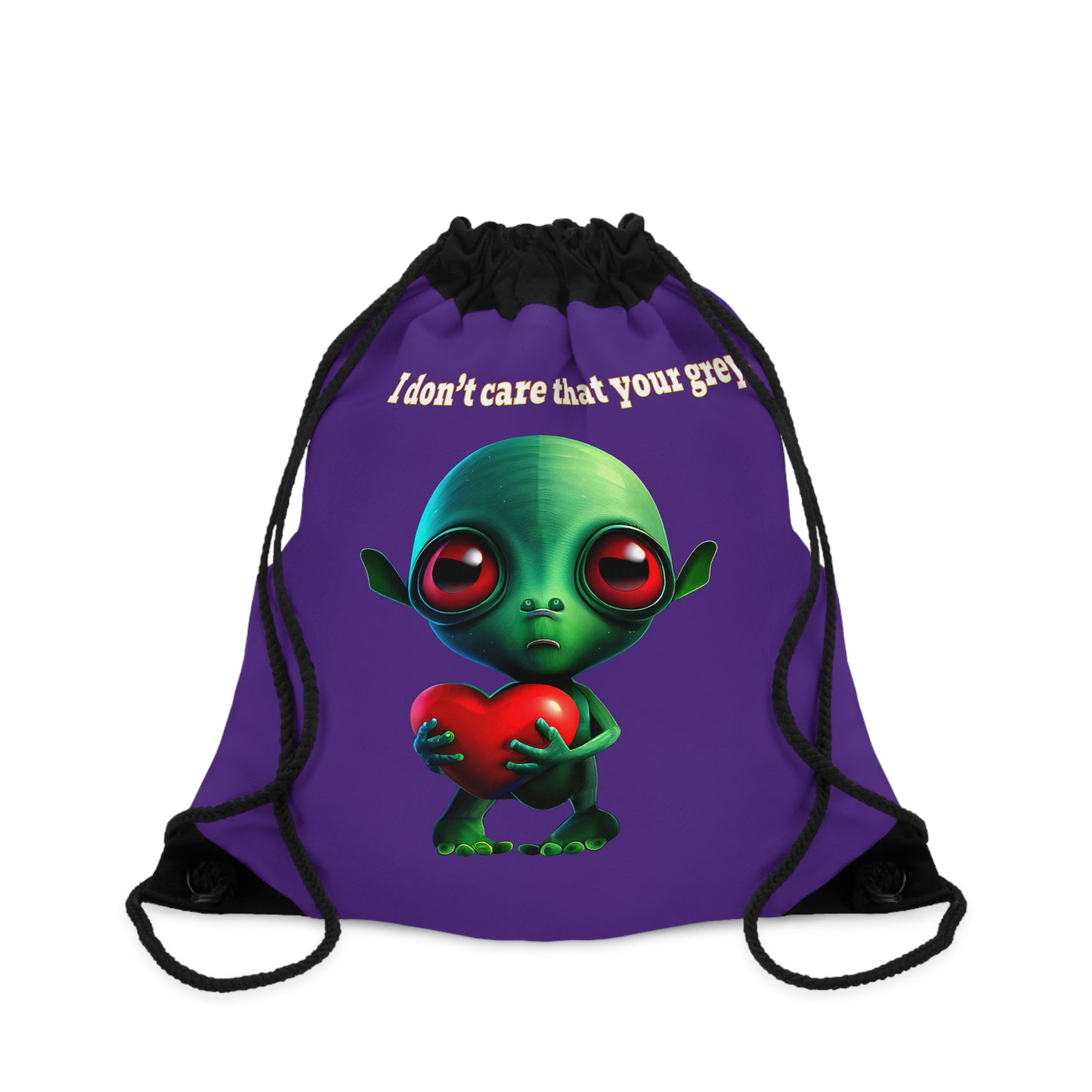 I don't care that your grey - Drawstring Bag (purple)