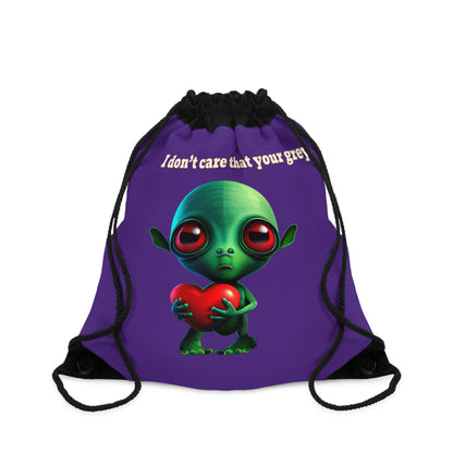 I don't care that your grey - Drawstring Bag (purple)