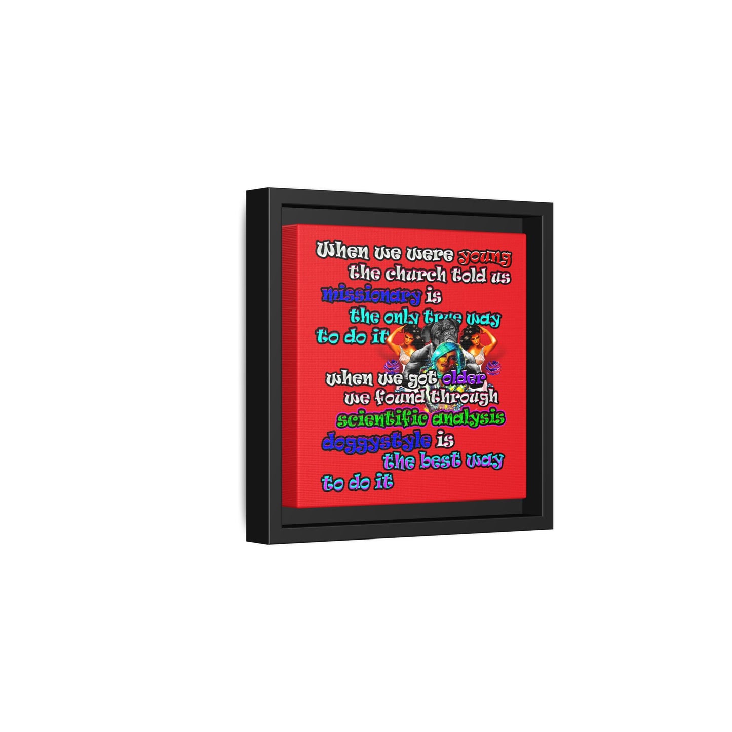doggystyle - framed canvas art (red)