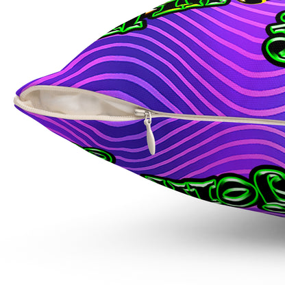 og - Spun Polyester Square Pillow - (purple wave)