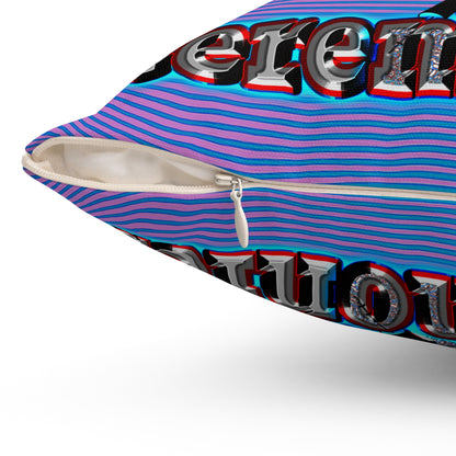em cee squared - Spun Polyester Square Pillow - (light blue-purple wave)