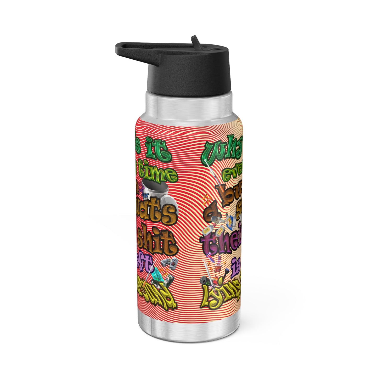 the bum's shit - Gator Tumbler, 32oz (yellow-orange wave)