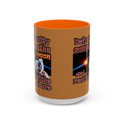 defy conquer reach - Accent Mug (light brown)