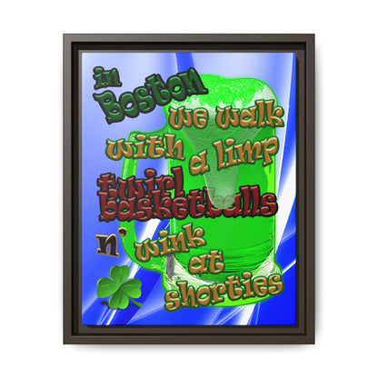 celtics logo - framed canvas art (blue-white wave)