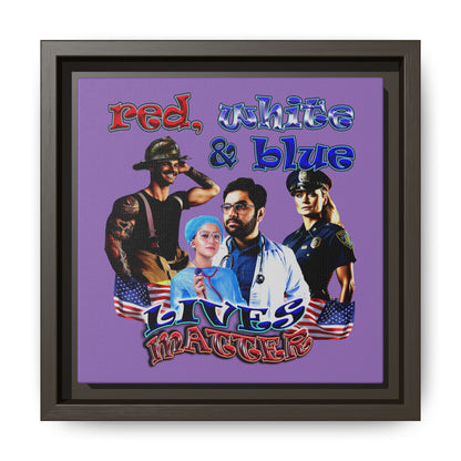 rw&b lives matter - framed canvas art (light purple)