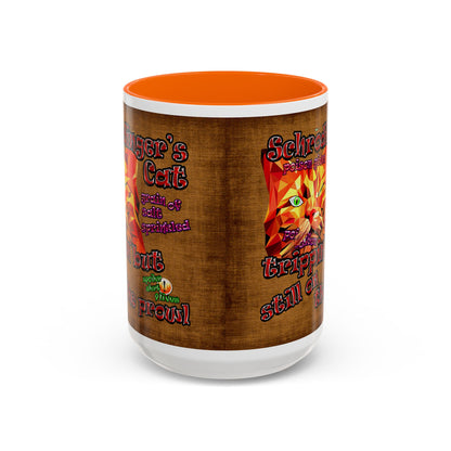 schrodinger's cat - Accent Mug (brown papyrus)