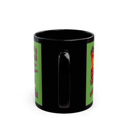 schrodinger's cat - Black Mug (green)