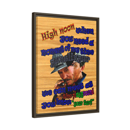high noon - framed canvas art (butterscotch wood finish)