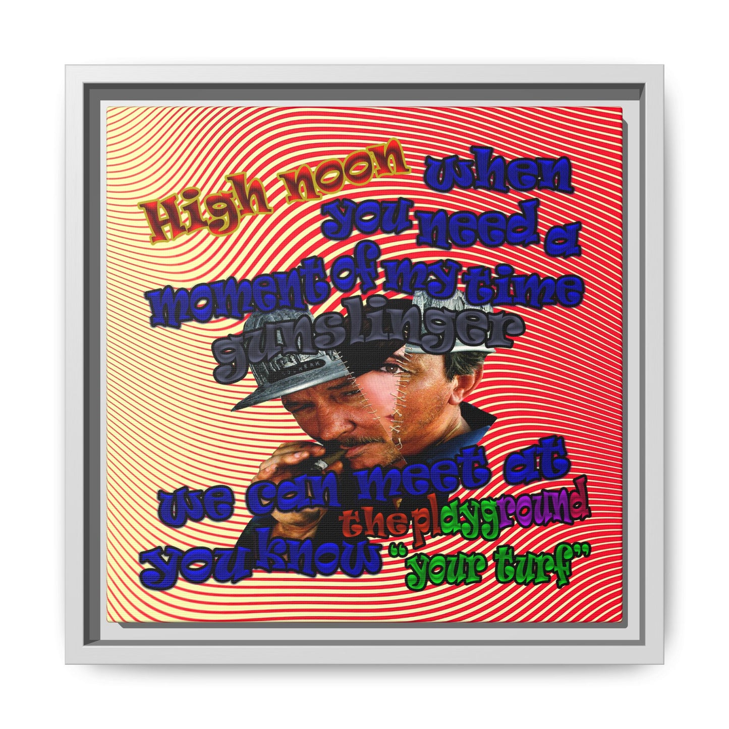 high noon - framed canvas art (yellow-orange wave)