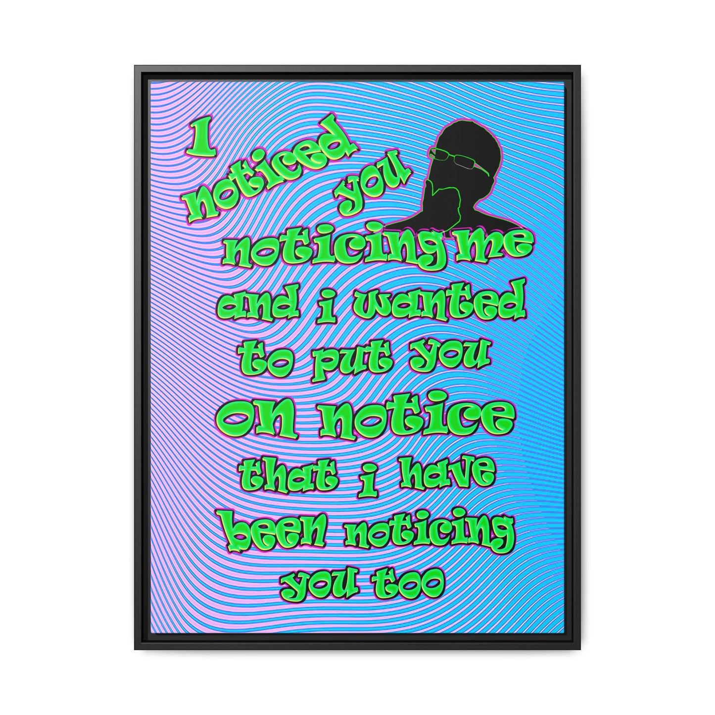 noticed you noticing - framed canvas art (light blue-purple wave)