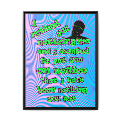 noticed you noticing - framed canvas art (light blue-purple wave)