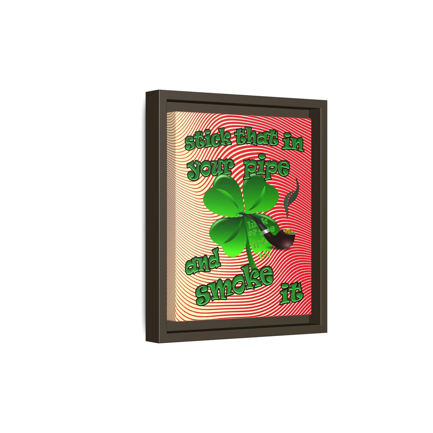 stick that in your pipe and smoke it - framed canvas art (yellow-orange wave)