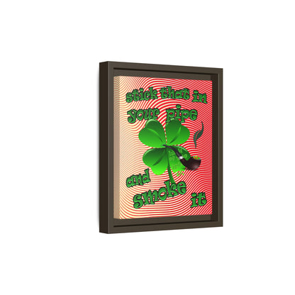 stick that in your pipe and smoke it - framed canvas art (yellow-orange wave)