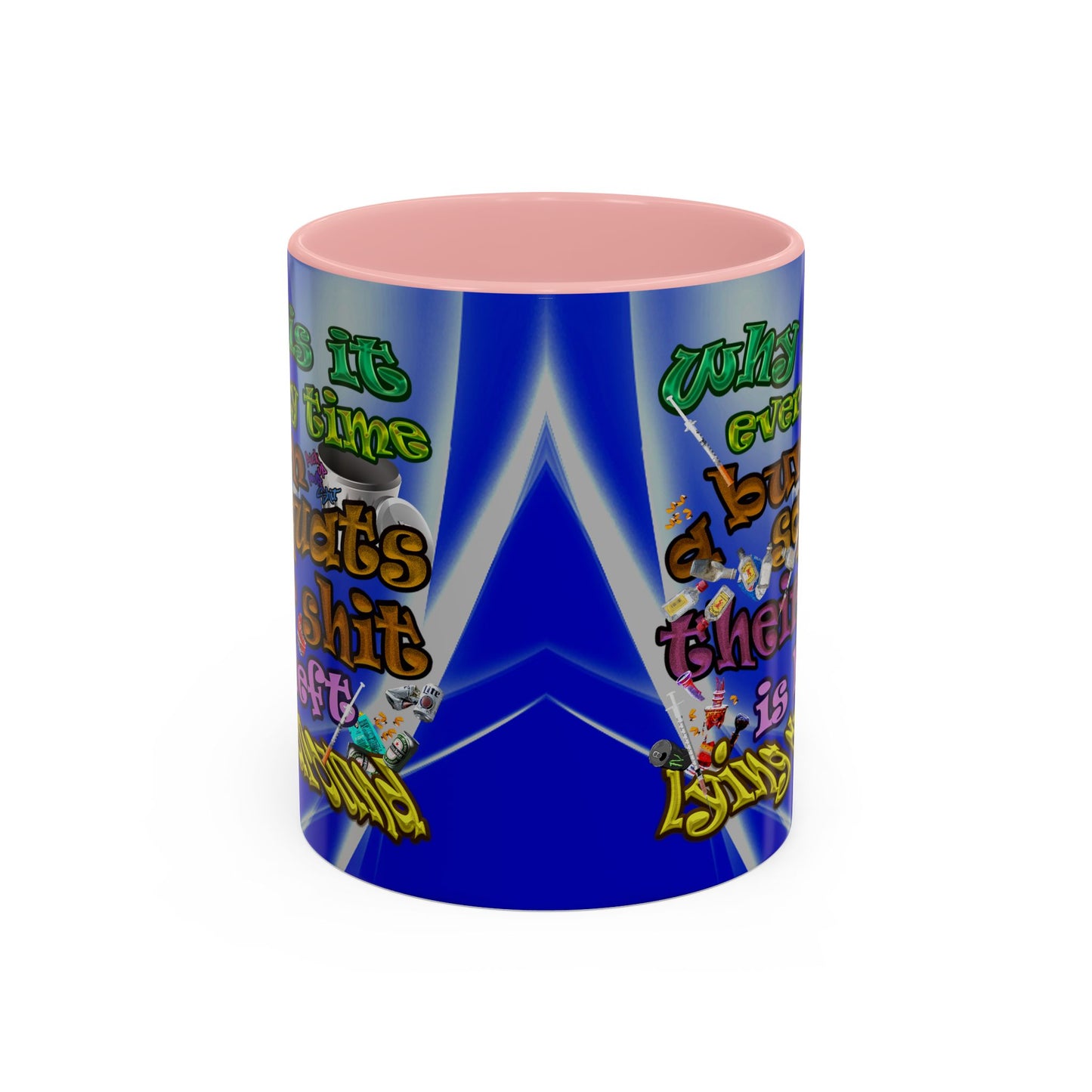 the bum's shit - Accent Mug (blue-white wave)
