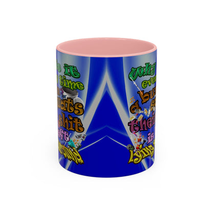 the bum's shit - Accent Mug (blue-white wave)