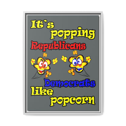 popping like popcorn - framed canvas art (dark grey)