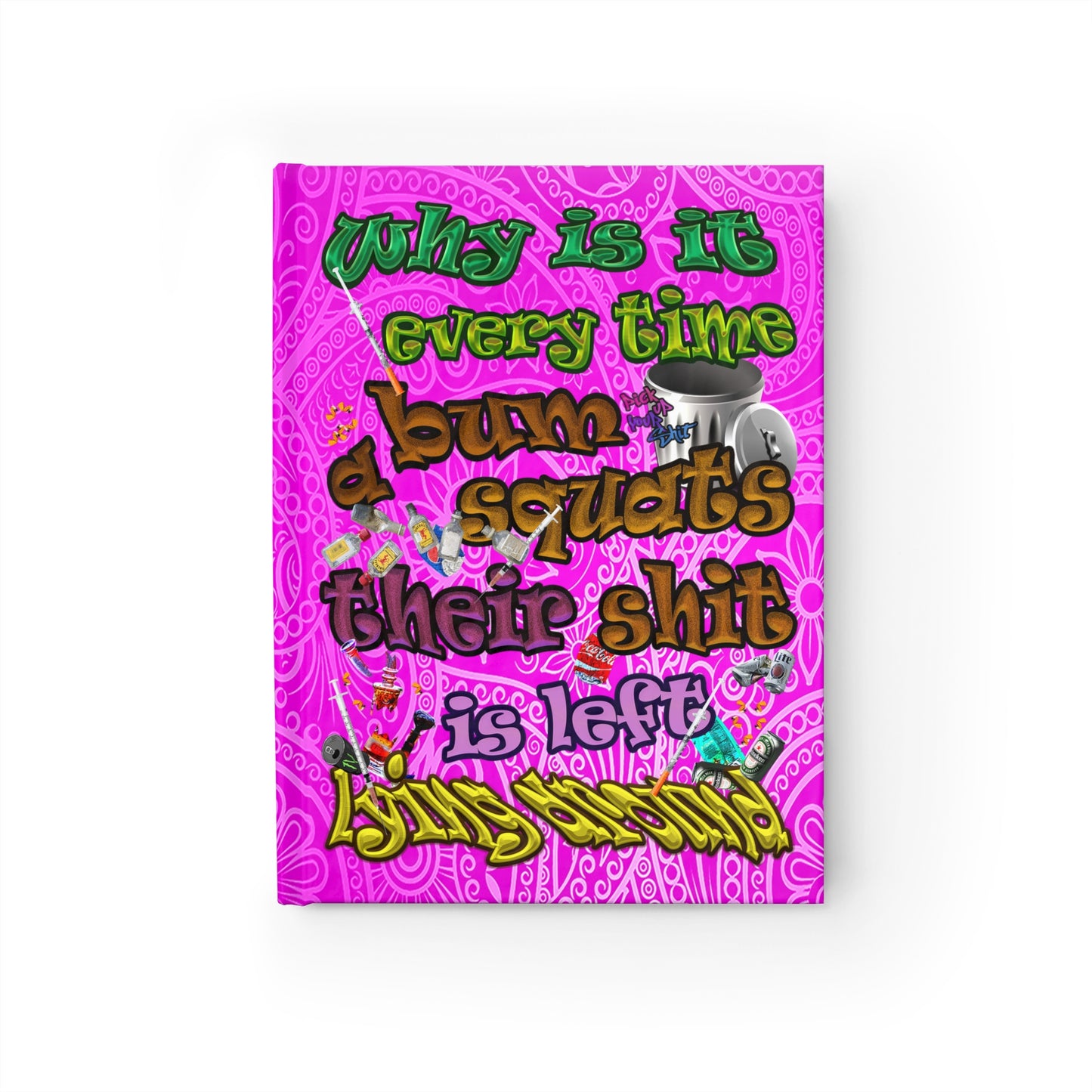 the bum's shit - journal-blank (pink swirl)