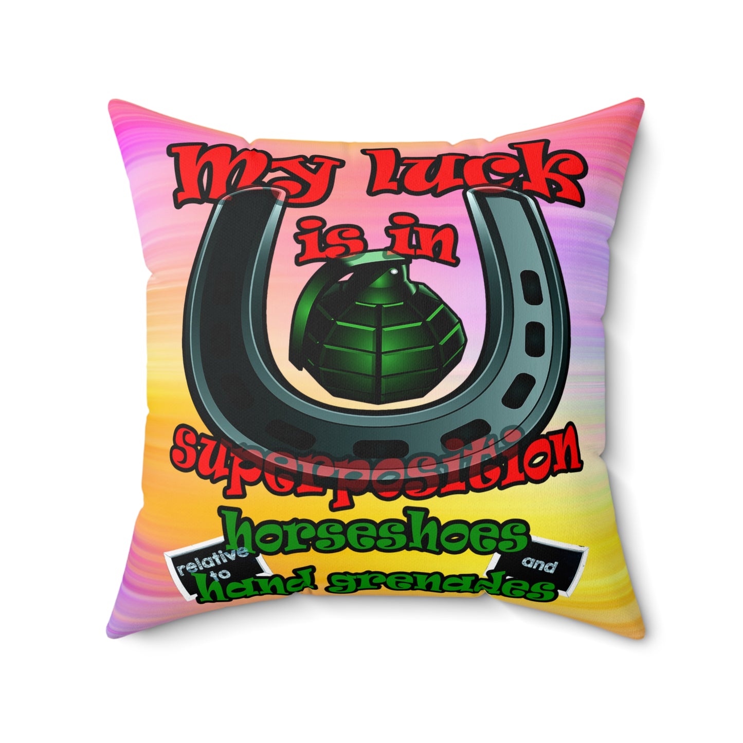 my luck - Spun Polyester Square Pillow - (color blur)