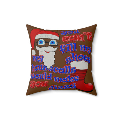 santa's shoes - Faux Suede Square Pillow - (brown)