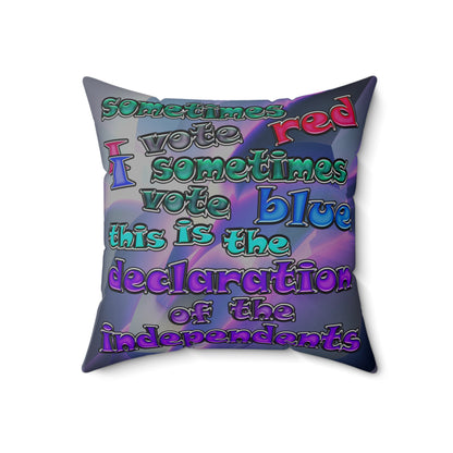 declaration of the independents - Spun Polyester Square Pillow - (grey-pink wave)