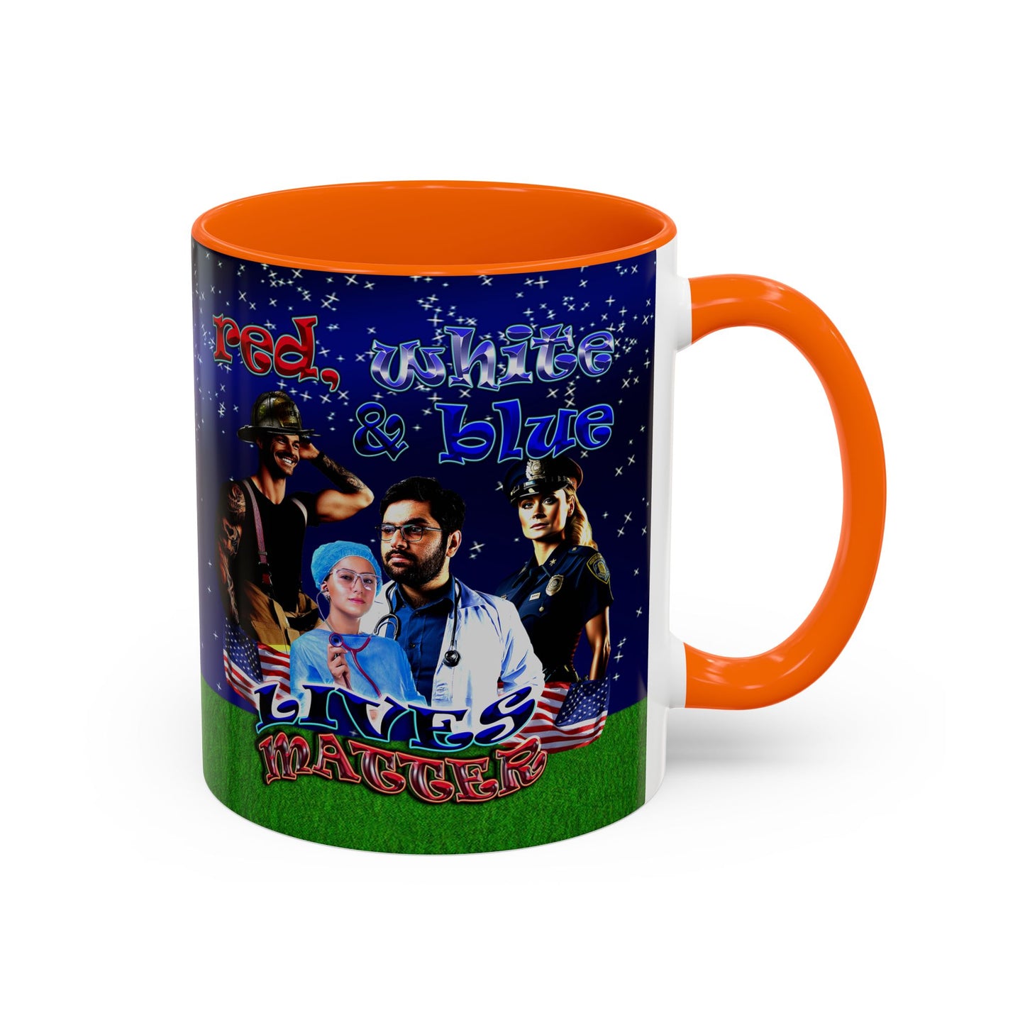 rw&b lives matter - Accent Mug ('snoops' background)