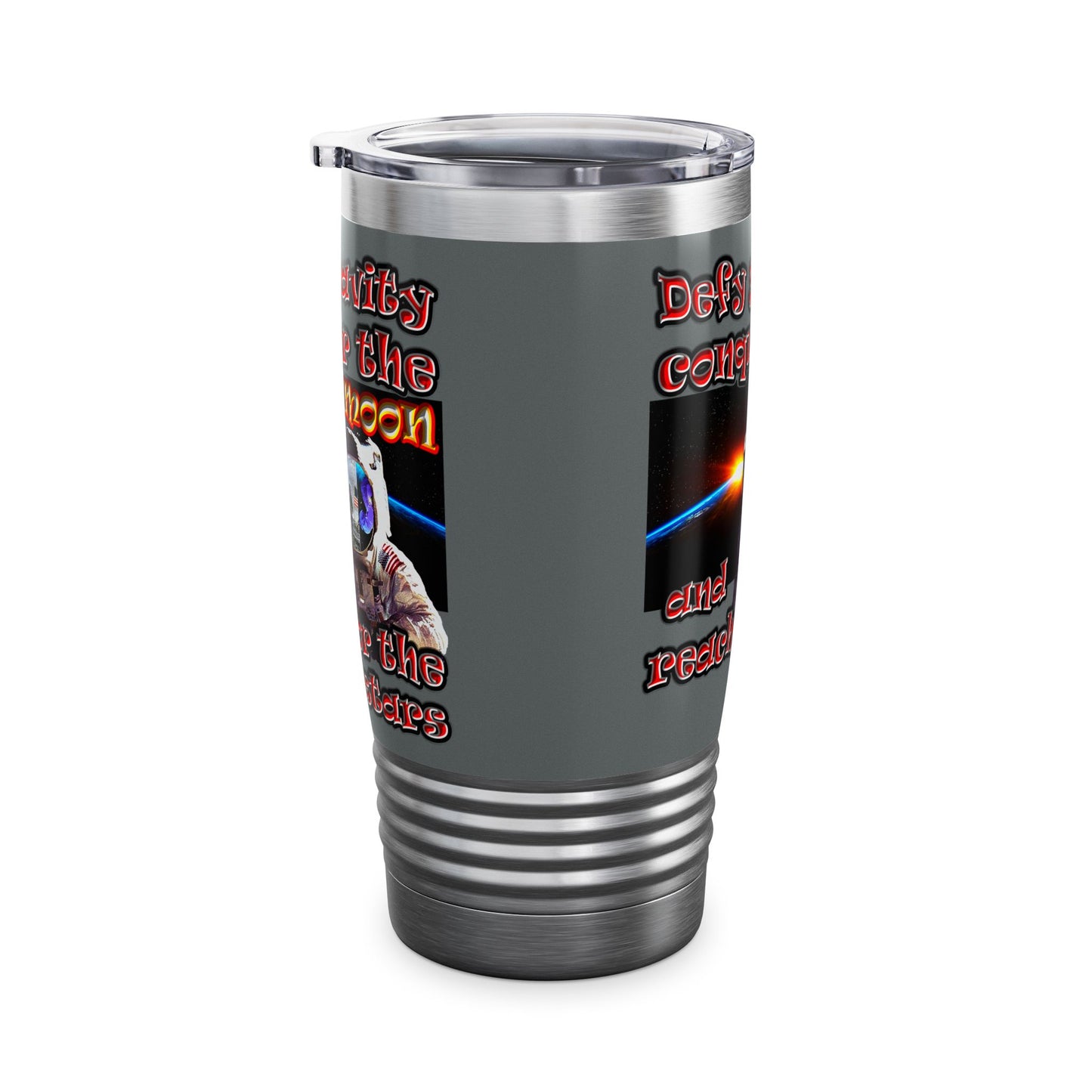 defy conquer reach - Ringneck Tumbler, 20oz (dark grey)