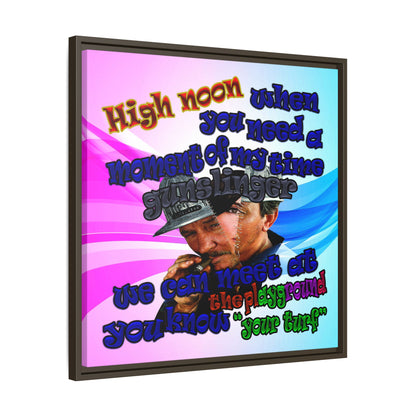 high noon - framed canvas art (light blue-pink wave)