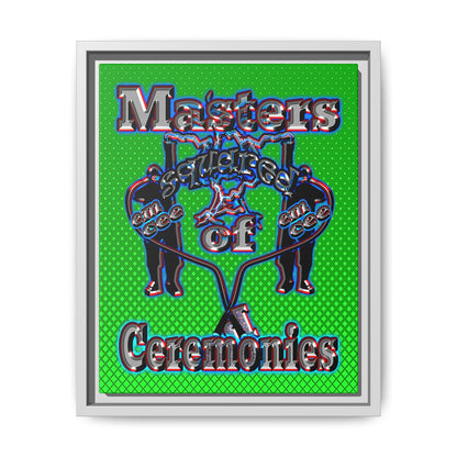em cee squared - framed canvas art (logo green)