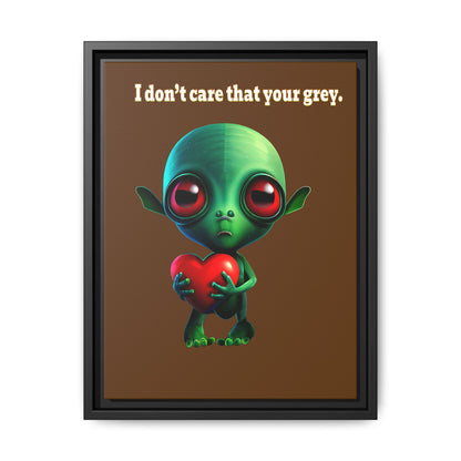 I don't care that your grey - framed canvas art (brown)