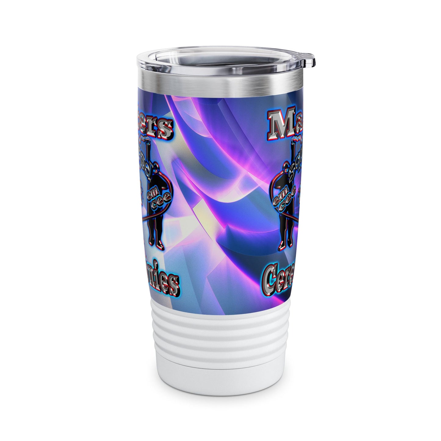 em cee squared - Ringneck Tumbler, 20oz (grey-pink wave)