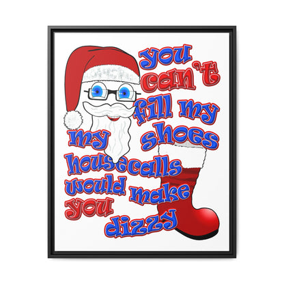 santa's shoes - framed canvas art (white)